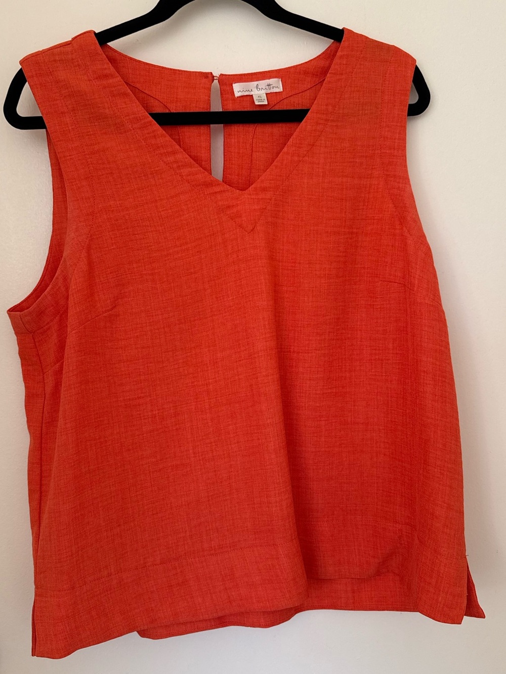 Nine Britton Sleeveless V-Neck Tank in Bright Orange